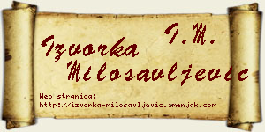 Izvorka Milosavljević vizit kartica